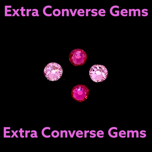 CONVERSE PINK EMBELLISHED CONVERSE T-SHOES SIZE 7 - Picture 6 of 16